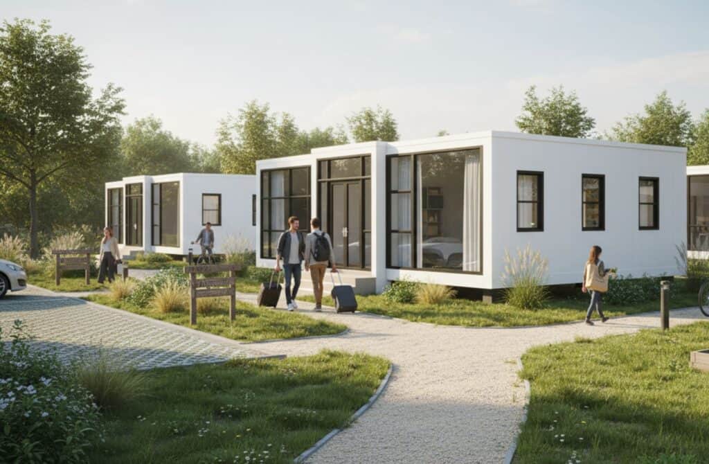 Casas modulares modernas en desarrollo AVITA MX, con diseño innovador y eficiencia energética para u.