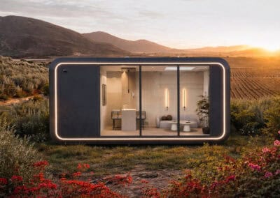Contenedor de oficina moderna con diseño innovador y eficiente, ideal para espacios de trabajo en en.